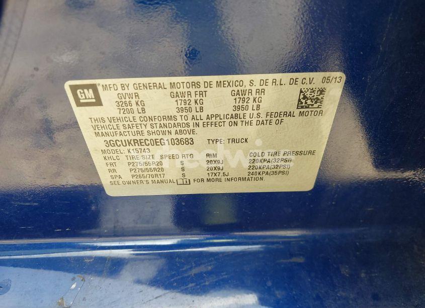 Photo 9 of 2014 Chevrolet Silverado 1500 1LT (VIN 3GCUKREC0EG103683)