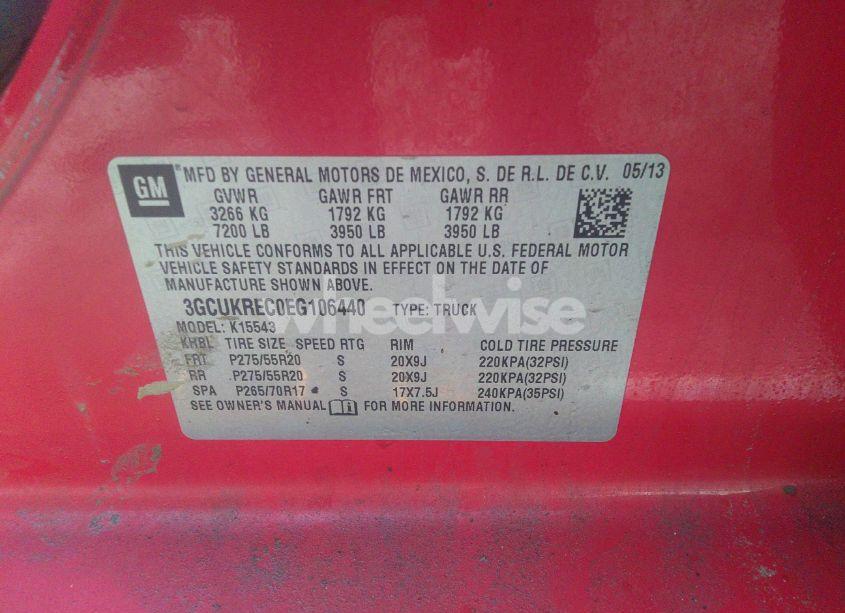 Photo 9 of 2014 Chevrolet Silverado 1500 1LT (VIN 3GCUKREC0EG106440)