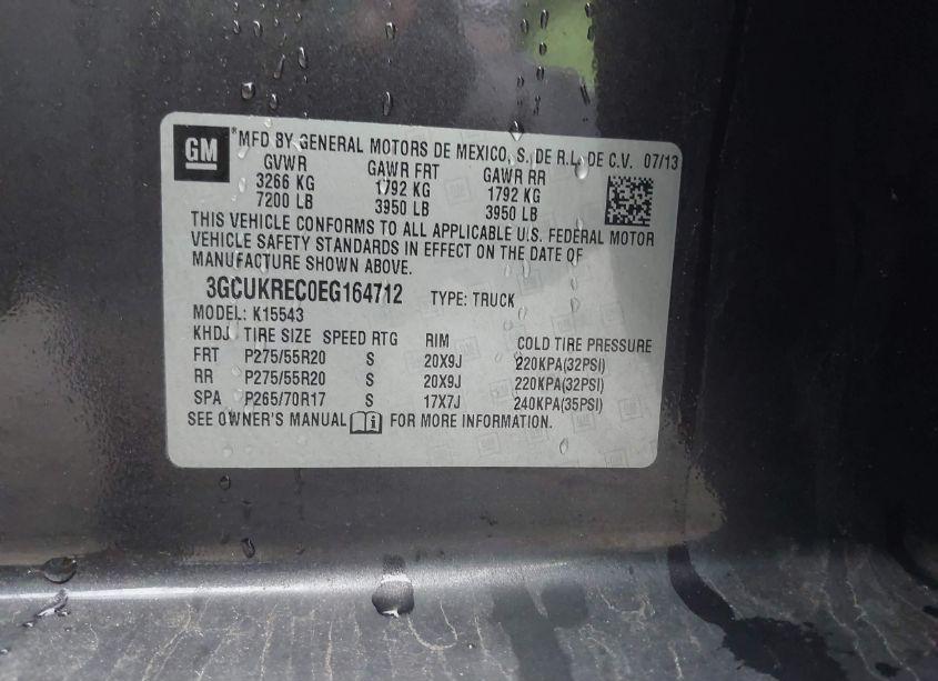 Photo 9 of 2014 Chevrolet Silverado 1500 2LT (VIN 3GCUKREC0EG164712)