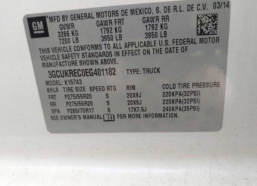 Photo 9 of 2014 Chevrolet Silverado 1500 1LT (VIN 3GCUKREC0EG401182)