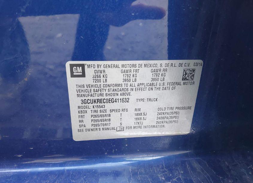 Photo 9 of 2014 Chevrolet Silverado 1500 LT (VIN 3GCUKREC0EG411632)