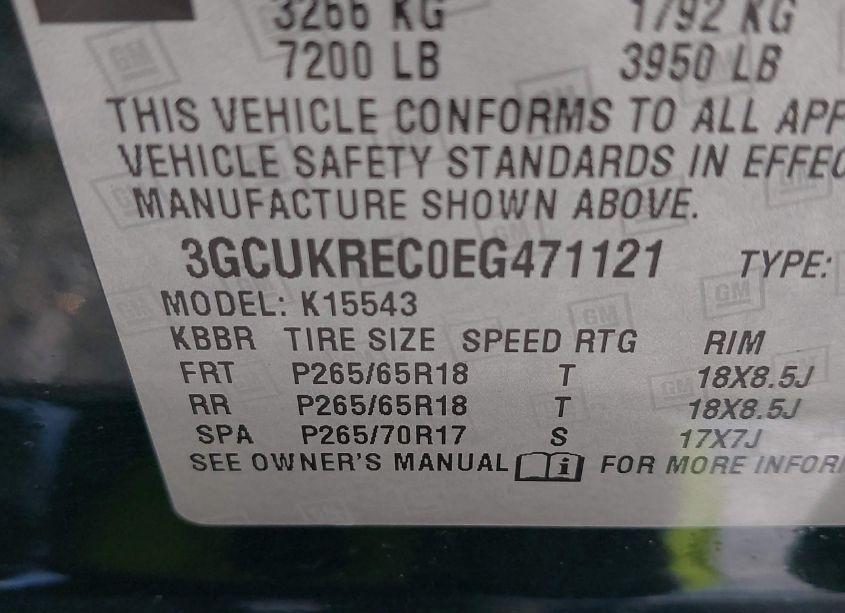 Photo 9 of 2014 Chevrolet Silverado 1500 1LT (VIN 3GCUKREC0EG471121)