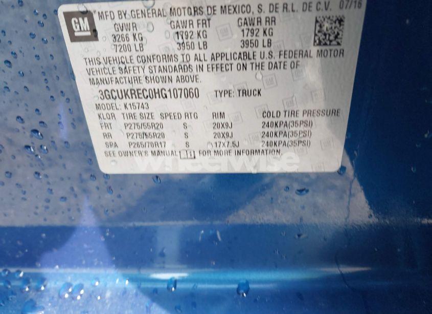 Photo 9 of 2017 Chevrolet Silverado 1500 2LT (VIN 3GCUKREC0HG107060)