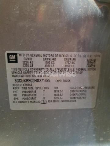 Photo 8 of 2017 CHEVROLET SILVERADO K1500 LT N/A (VIN 3GCUKREC0HG271425)