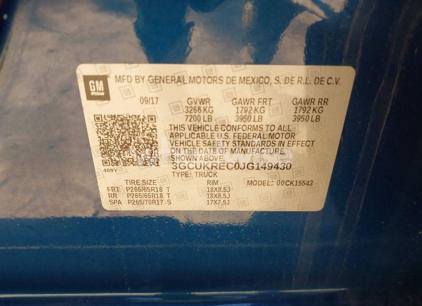 Photo 9 of 2018 Chevrolet Silverado 1500 1LT/2LT (VIN 3GCUKREC0JG149430)