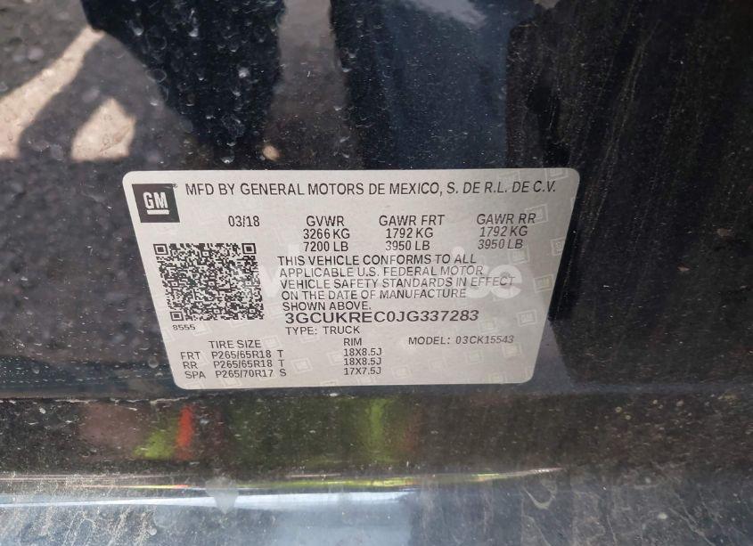 Photo 9 of 2018 Chevrolet Silverado 1500 2LT (VIN 3GCUKREC0JG337283)