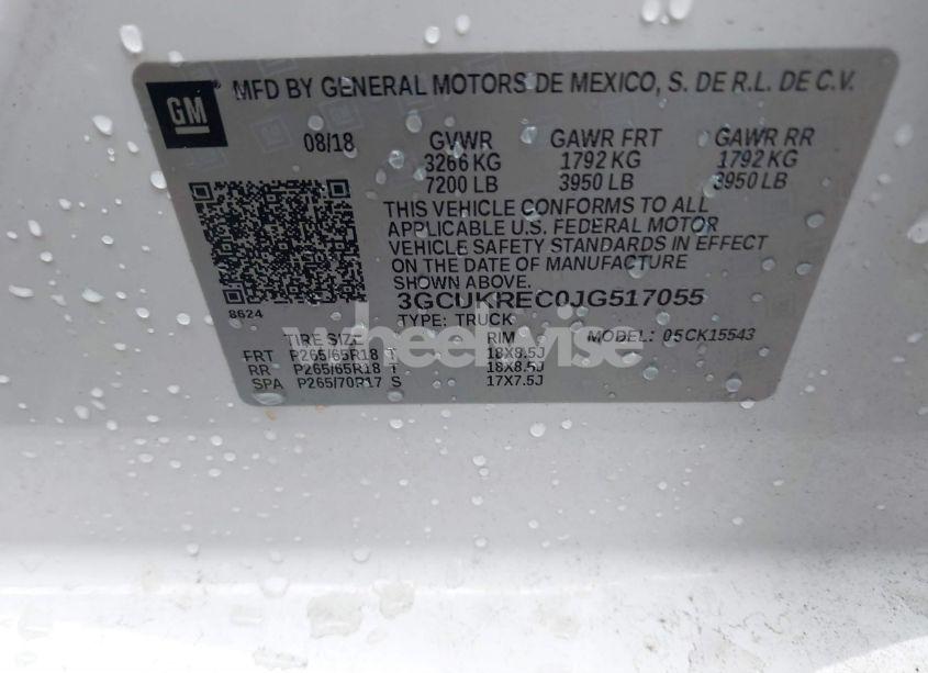 Photo 9 of 2018 Chevrolet Silverado 1500 2LT (VIN 3GCUKREC0JG517055)