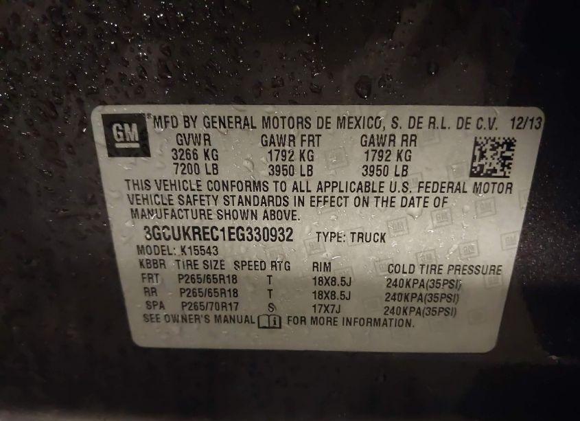 Photo 9 of 2014 Chevrolet Silverado 1500 2LT (VIN 3GCUKREC1EG330932)