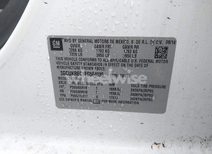 Photo 9 of 2014 Chevrolet Silverado 1500 2LT (VIN 3GCUKREC1EG564035)