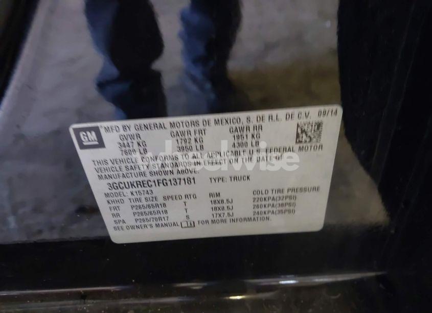 Photo 9 of 2015 Chevrolet Silverado 1500 1LT (VIN 3GCUKREC1FG137181)