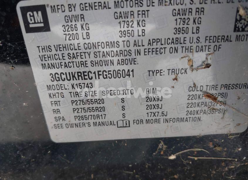 Photo 8 of 2015 Chevrolet Silverado 1500 1LT (VIN 3GCUKREC1FG506041)