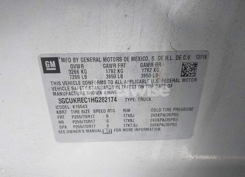 Photo 9 of 2017 Chevrolet Silverado 1500 1LT (VIN 3GCUKREC1HG282174)