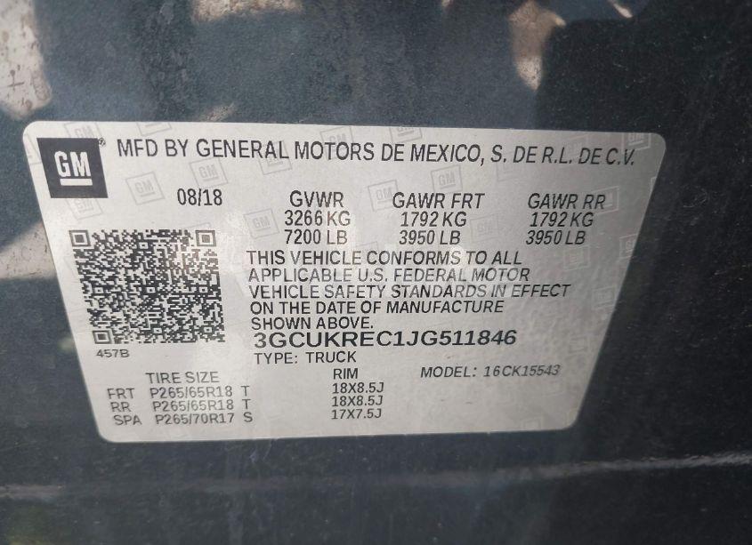 Photo 9 of 2018 Chevrolet Silverado K1500 LT (VIN 3GCUKREC1JG511846)