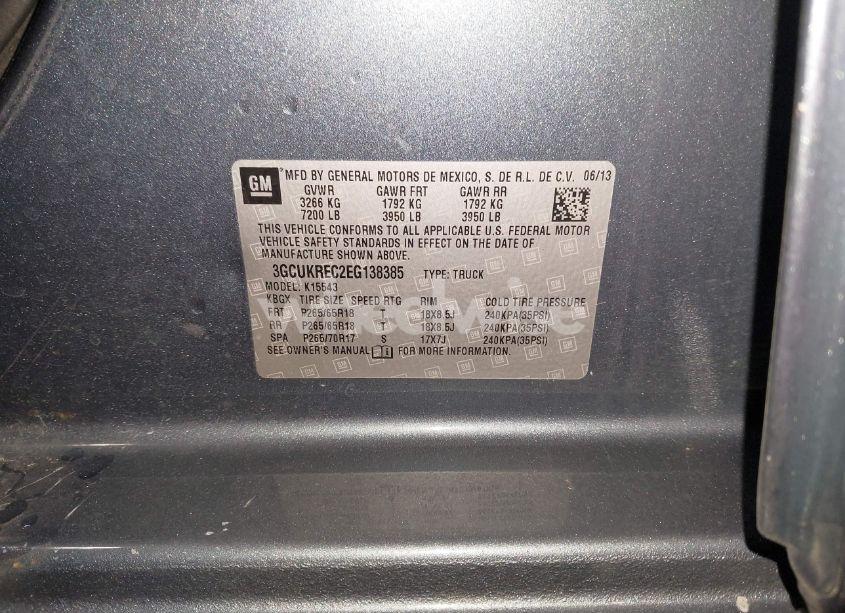 Photo 9 of 2014 Chevrolet Silverado 1500 2LT (VIN 3GCUKREC2EG138385)