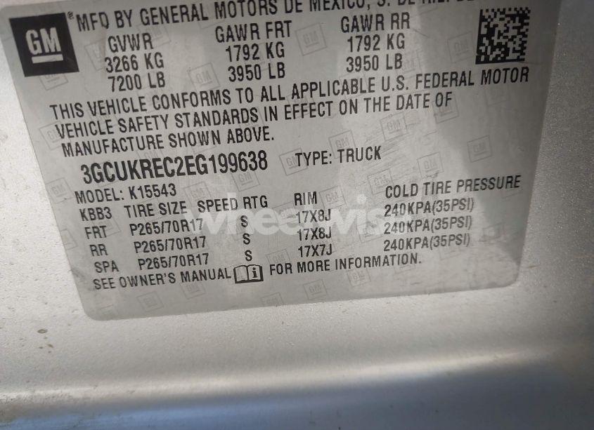 Photo 9 of 2014 Chevrolet Silverado 1500 1LT (VIN 3GCUKREC2EG199638)