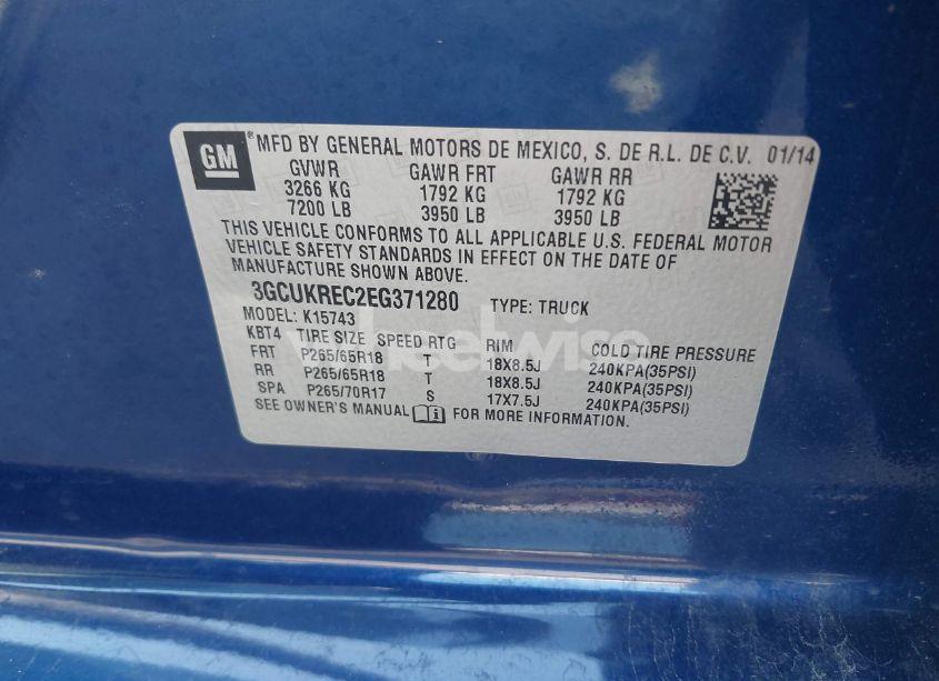 Photo 9 of 2014 Chevrolet Silverado 1500 1LT (VIN 3GCUKREC2EG371280)