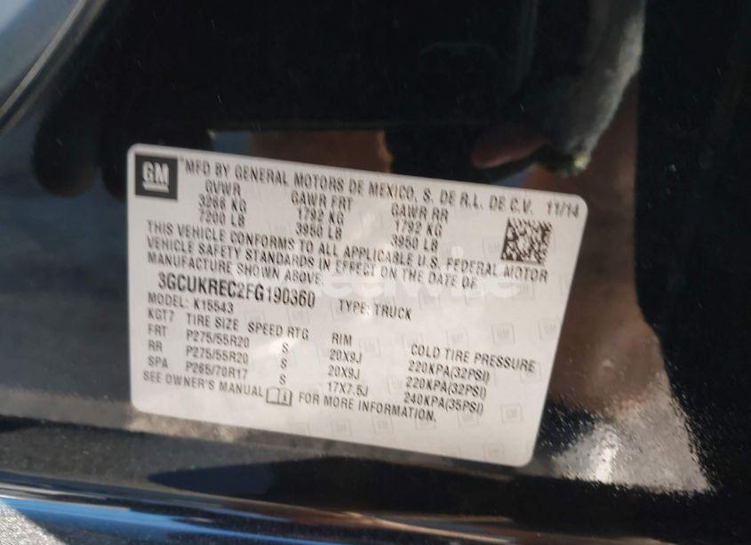 Photo 9 of 2015 Chevrolet Silverado 1500 1LT (VIN 3GCUKREC2FG190360)