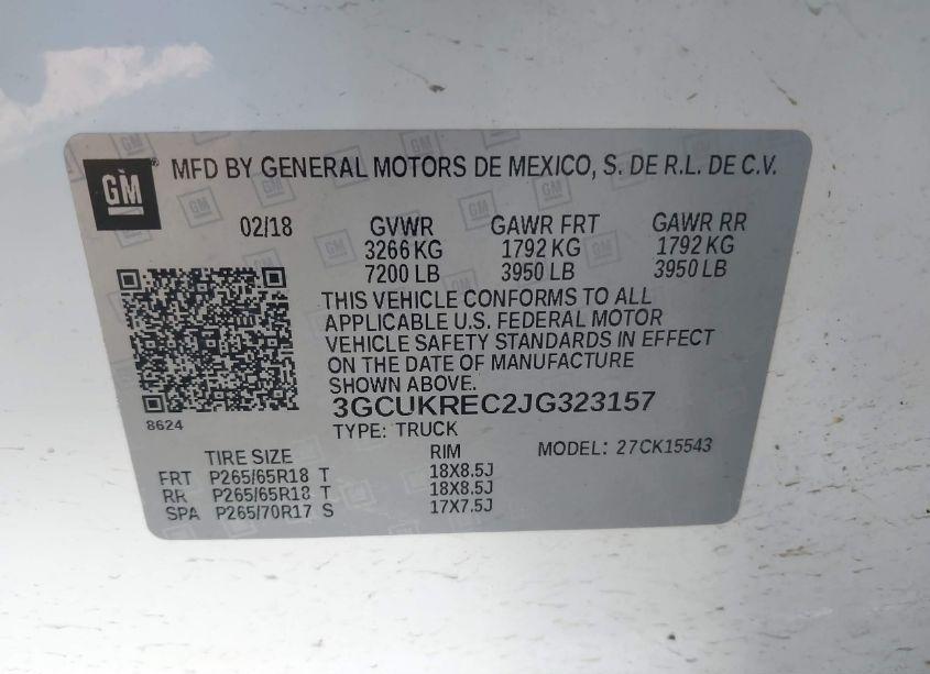 Photo 9 of 2018 Chevrolet Silverado 1500 2LT (VIN 3GCUKREC2JG323157)