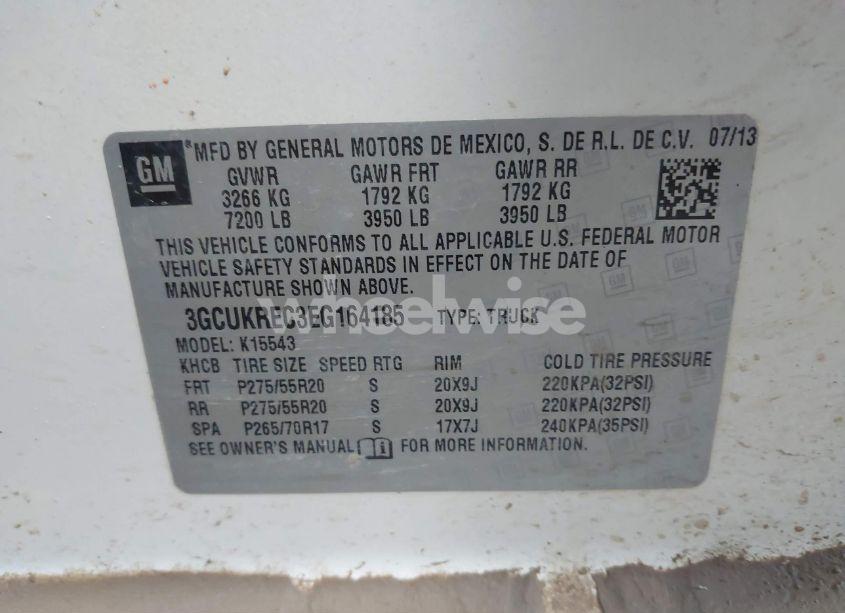 Photo 9 of 2014 Chevrolet Silverado 1500 2LT (VIN 3GCUKREC3EG164185)