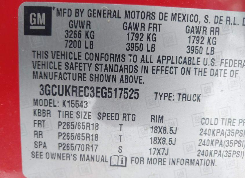 Photo 9 of 2014 Chevrolet Silverado 1500 1LT (VIN 3GCUKREC3EG517525)