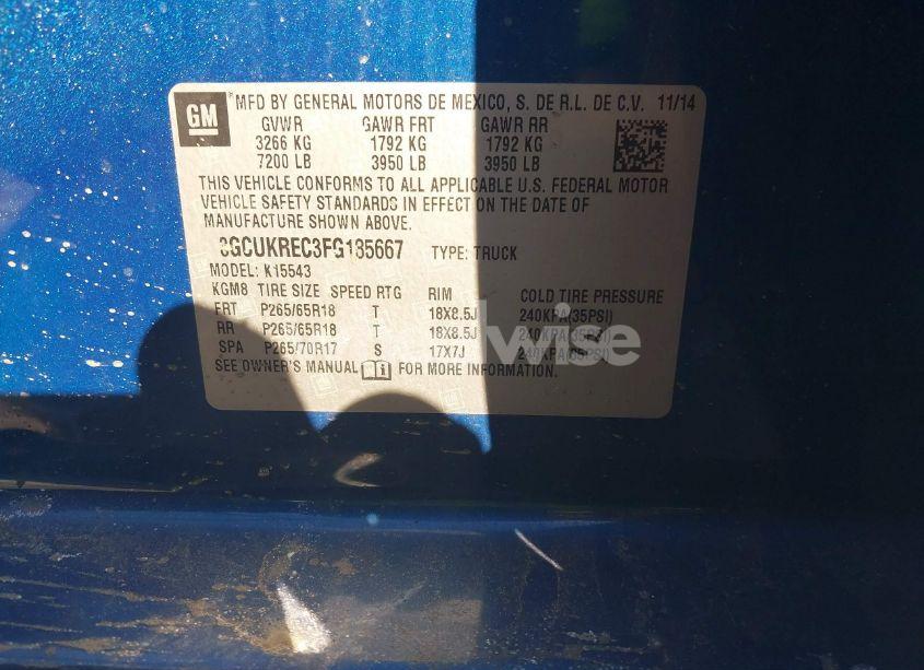 Photo 9 of 2015 Chevrolet Silverado 1500 2LT (VIN 3GCUKREC3FG185667)