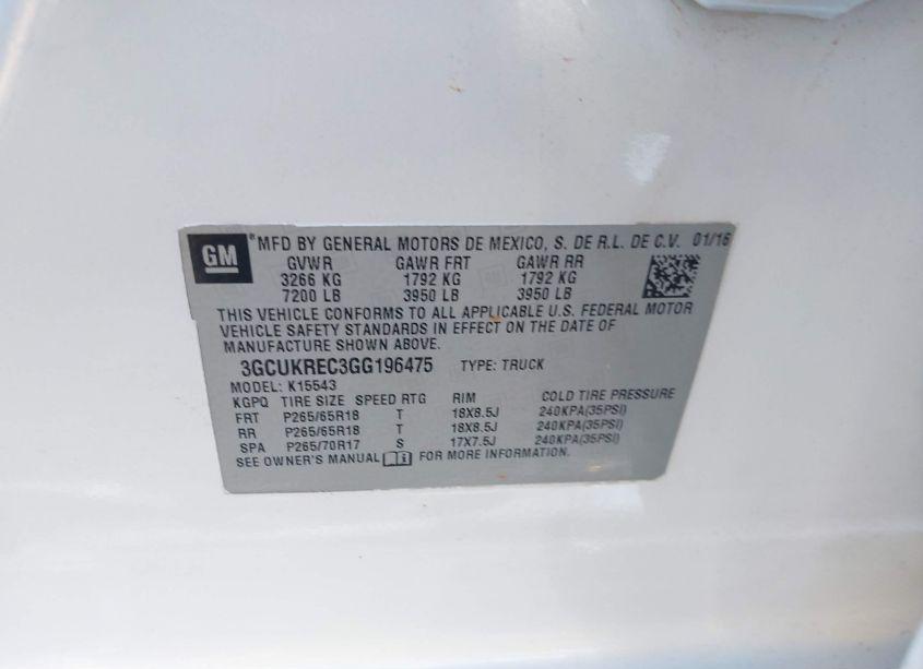 Photo 9 of 2016 Chevrolet Silverado 1500 2LT (VIN 3GCUKREC3GG196475)