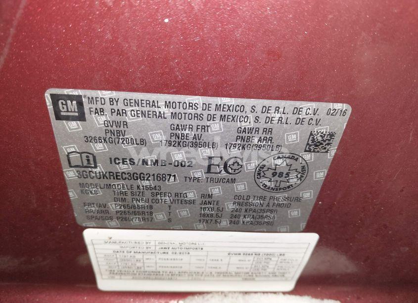 Photo 9 of 2016 Chevrolet Silverado 1500 1LT/2LT (VIN 3GCUKREC3GG216871)