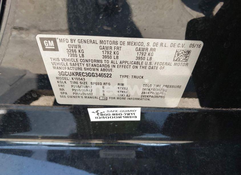 Photo 9 of 2016 Chevrolet Silverado 1500 1LT (VIN 3GCUKREC3GG346522)