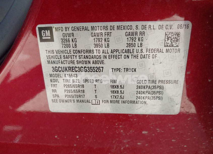 Photo 9 of 2016 Chevrolet Silverado 1500 2LT (VIN 3GCUKREC3GG355267)