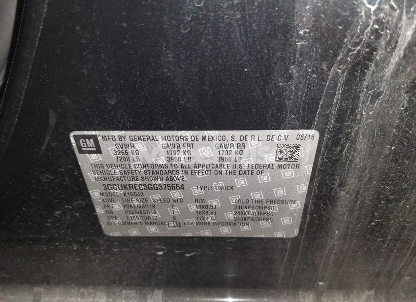 Photo 9 of 2016 Chevrolet Silverado 1500 2LT (VIN 3GCUKREC3GG375664)