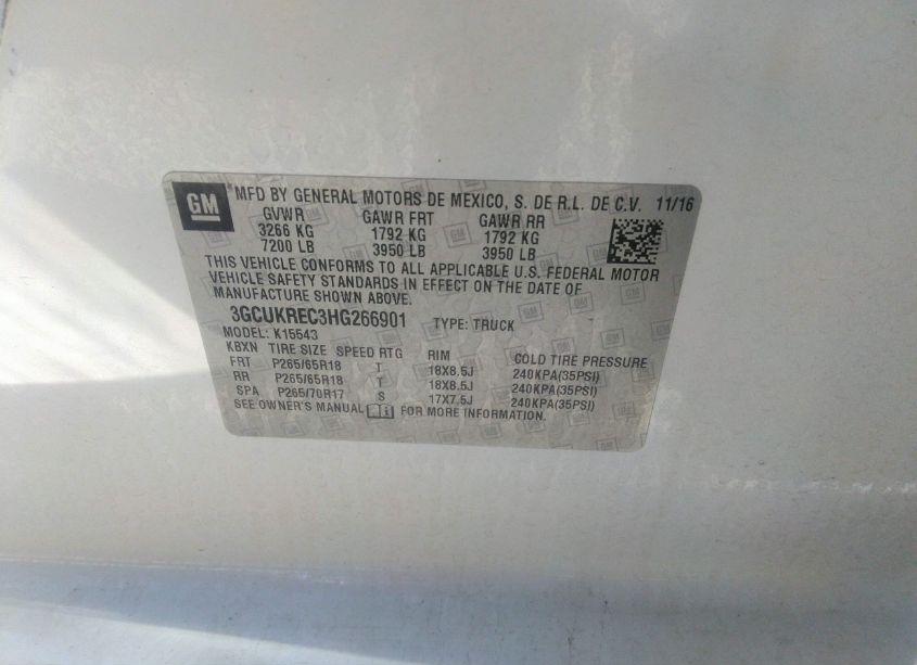 Photo 9 of 2017 Chevrolet Silverado 1500 2LT (VIN 3GCUKREC3HG266901)