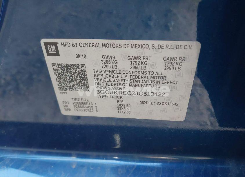 Photo 9 of 2018 Chevrolet Silverado 1500 2LT (VIN 3GCUKREC3JG513422)