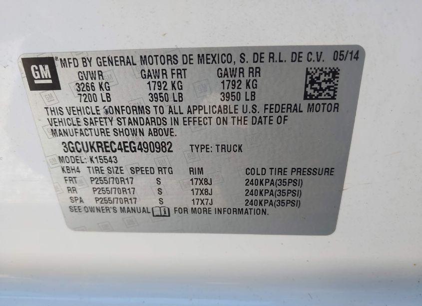 Photo 9 of 2014 Chevrolet Silverado 1500 1LT (VIN 3GCUKREC4EG490982)