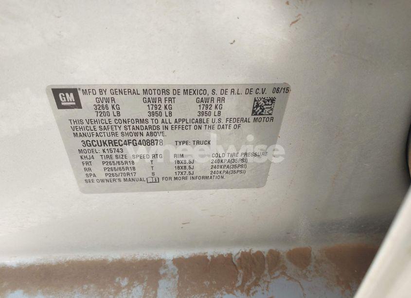 Photo 9 of 2015 Chevrolet Silverado 1500 2LT (VIN 3GCUKREC4FG408878)