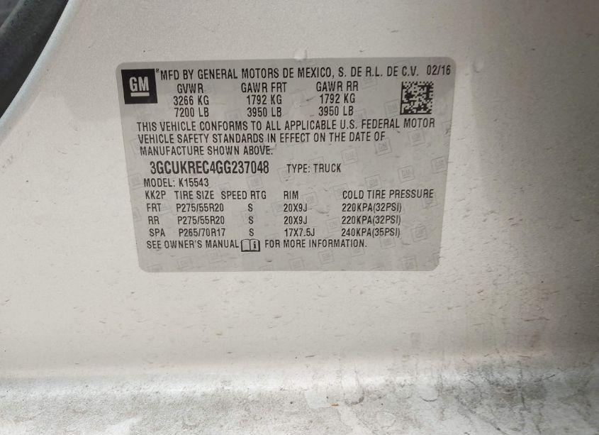 Photo 9 of 2016 Chevrolet Silverado 1500 1LT (VIN 3GCUKREC4GG237048)