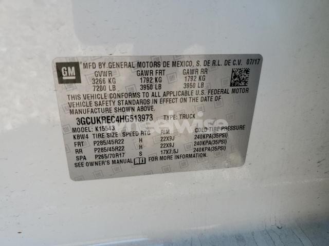 2017 CHEVROLET SILVERADO K1500 LT N/A (VIN 3GCUKREC4HG513973) main photo