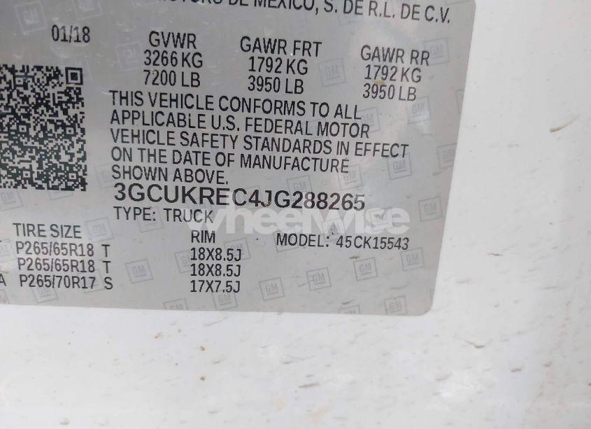 Photo 9 of 2018 Chevrolet Silverado 1500 1LT (VIN 3GCUKREC4JG288265)