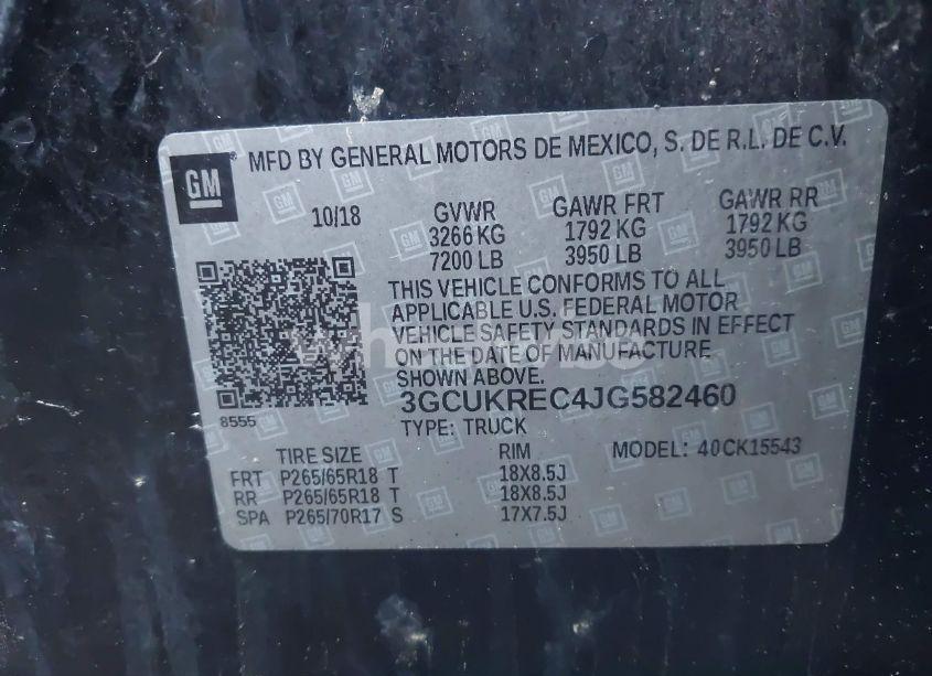 Photo 9 of 2018 Chevrolet Silverado 1500 2LT (VIN 3GCUKREC4JG582460)