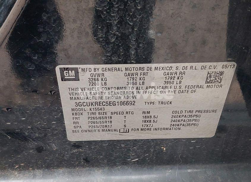 Photo 9 of 2014 Chevrolet Silverado 1500 2LT (VIN 3GCUKREC5EG106692)