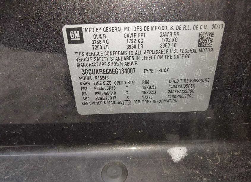 Photo 9 of 2014 Chevrolet Silverado 1500 LT (VIN 3GCUKREC5EG134007)