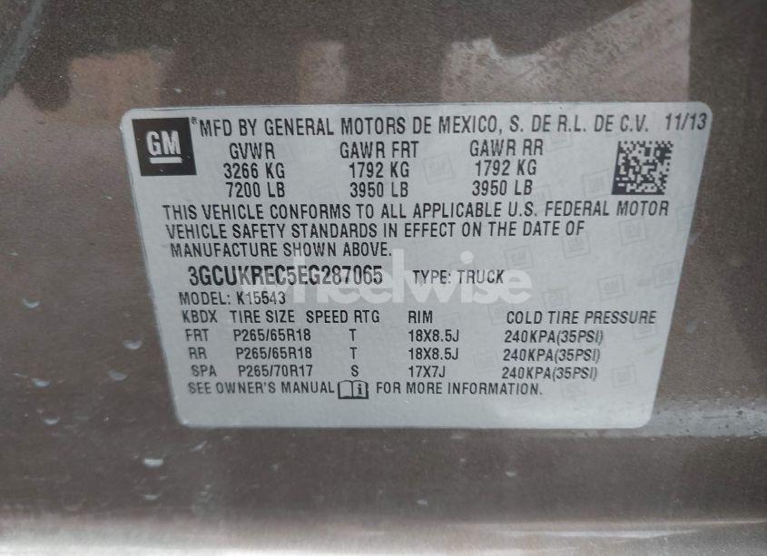 Photo 9 of 2014 Chevrolet Silverado 1500 2LT (VIN 3GCUKREC5EG287065)