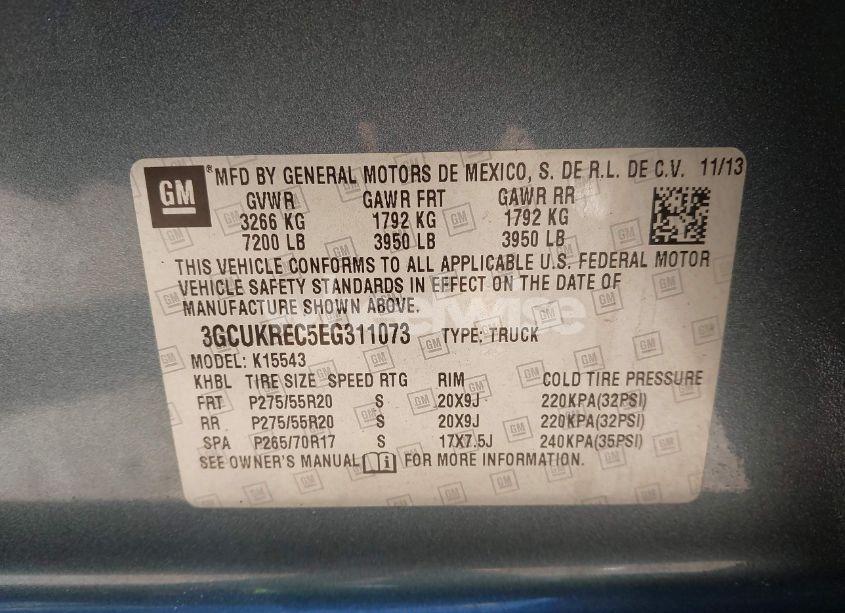 Photo 9 of 2014 Chevrolet Silverado 1500 1LT (VIN 3GCUKREC5EG311073)