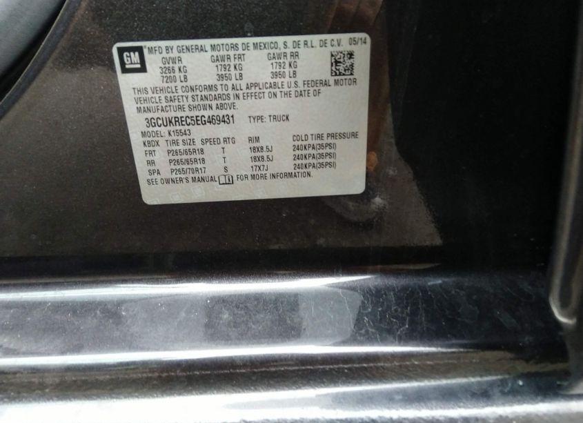 Photo 9 of 2014 Chevrolet Silverado 1500 2LT (VIN 3GCUKREC5EG469431)
