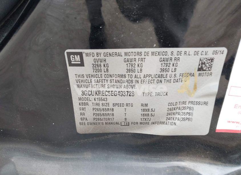 Photo 9 of 2014 Chevrolet Silverado 1500 2LT (VIN 3GCUKREC5EG493728)