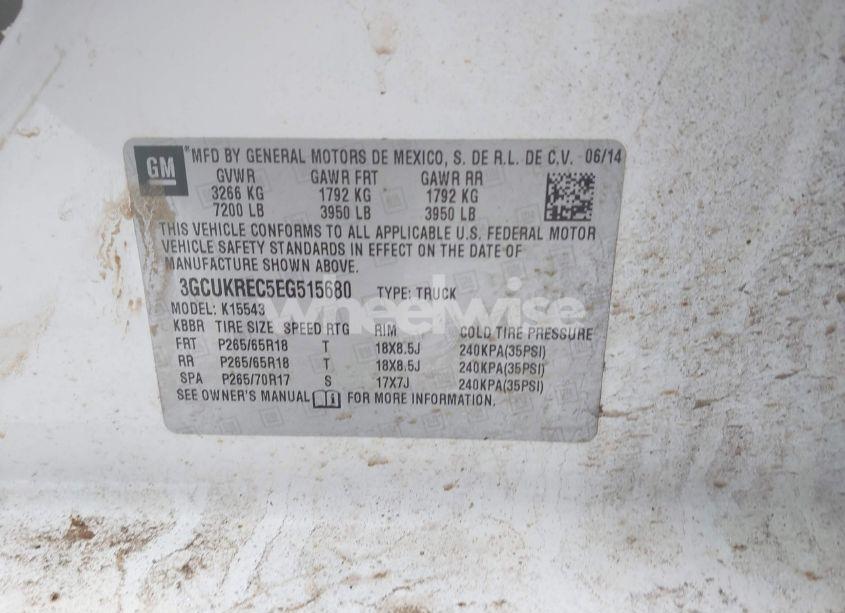 Photo 9 of 2014 Chevrolet Silverado 1500 2LT (VIN 3GCUKREC5EG515680)