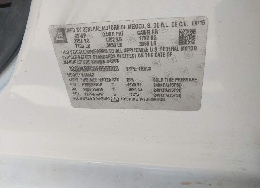 Photo 9 of 2015 Chevrolet Silverado 1500 1LT (VIN 3GCUKREC5FG507323)