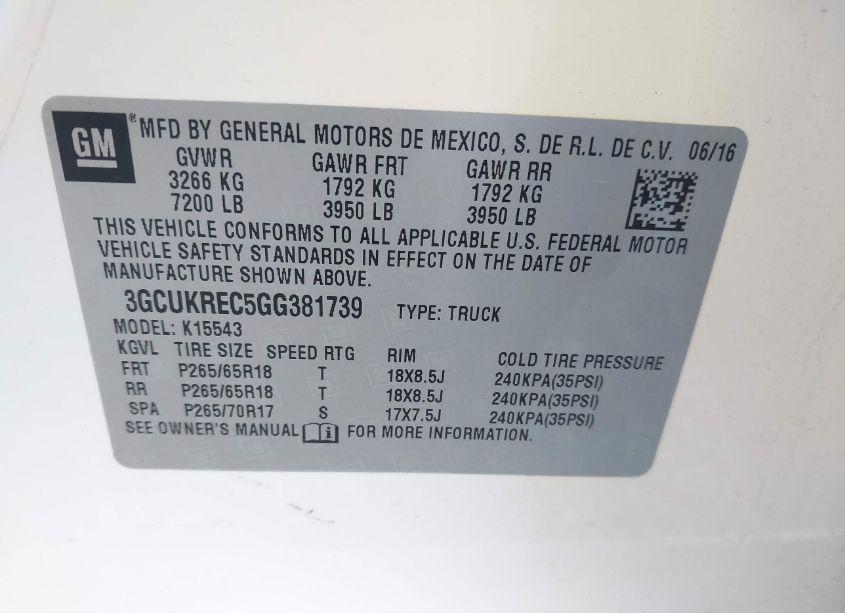 Photo 9 of 2016 Chevrolet Silverado 1500 1LT (VIN 3GCUKREC5GG381739)