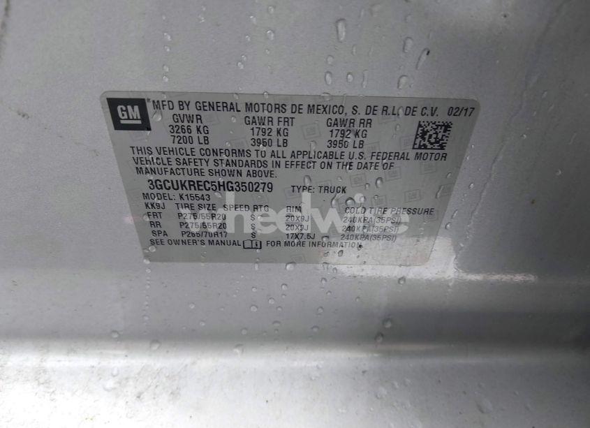 Photo 9 of 2017 Chevrolet Silverado 1500 1LT (VIN 3GCUKREC5HG350279)