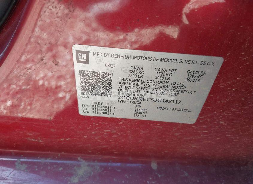 Photo 9 of 2018 Chevrolet Silverado 1500 1LT (VIN 3GCUKREC5JG142117)