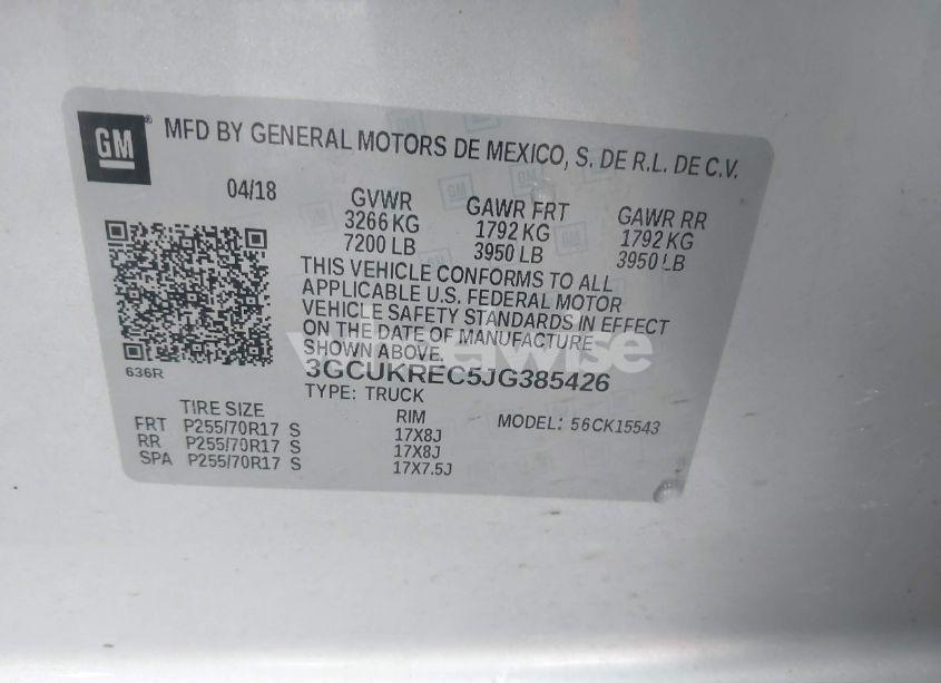 Photo 9 of 2018 Chevrolet Silverado 1500 1LT (VIN 3GCUKREC5JG385426)